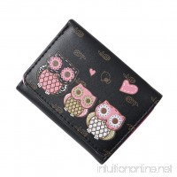 Women Wallet  Koolee Retro Owl Printing Short Wallet Simple Coin Purse Card Holders Bag (Black) - B07G2ZFC5D
